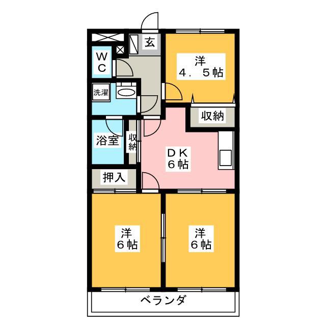 ロイヤルリバー98(3DK/2階)の間取り写真