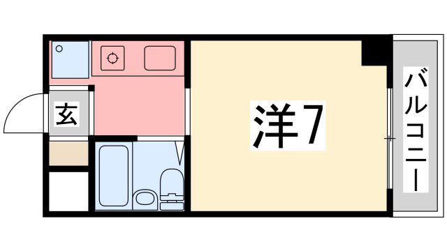ウイングス北平野(ワンルーム/3階)の間取り写真