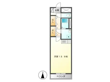 ミカーサ安島(ワンルーム/3階)の間取り写真