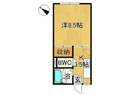 メゾンウィング(1K/1階)の間取り写真