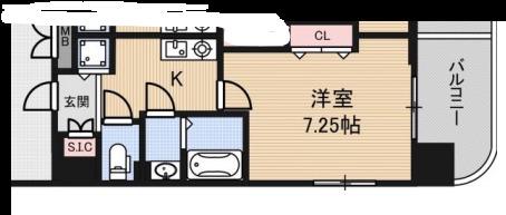 LUXE深江橋(1K/6階)の間取り写真