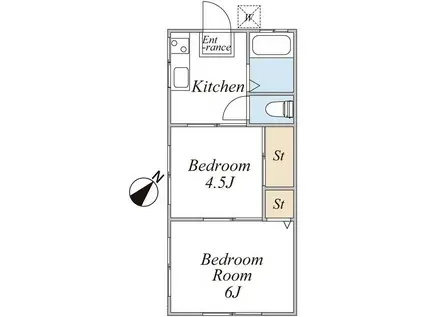 オレンジコーポ(2K/1階)の間取り写真