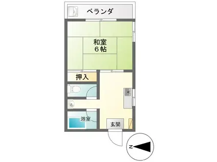 ハイツ川村(1K/1階)の間取り写真