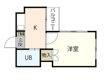 ウィング大竹(1K/4階)の間取り写真