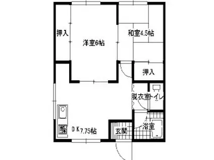 コーポなんば(2DK/1階)の間取り写真