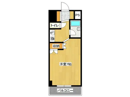 佐貫グリーンコーポ(1K/4階)の間取り写真