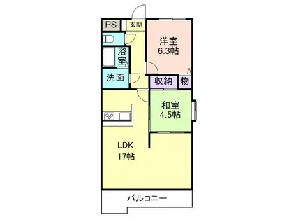 アンブリック(2LDK/3階)の間取り写真