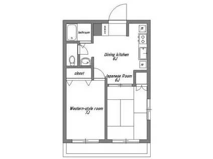 グレースシティーIII(2DK/2階)の間取り写真