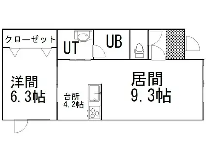 リレイションⅣ(1LDK/1階)の間取り写真