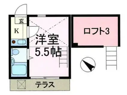 ライフピアプリペア(1K/1階)の間取り写真