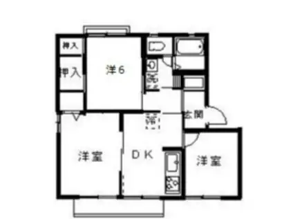 ハイツ定栄 D棟(3DK/2階)の間取り写真