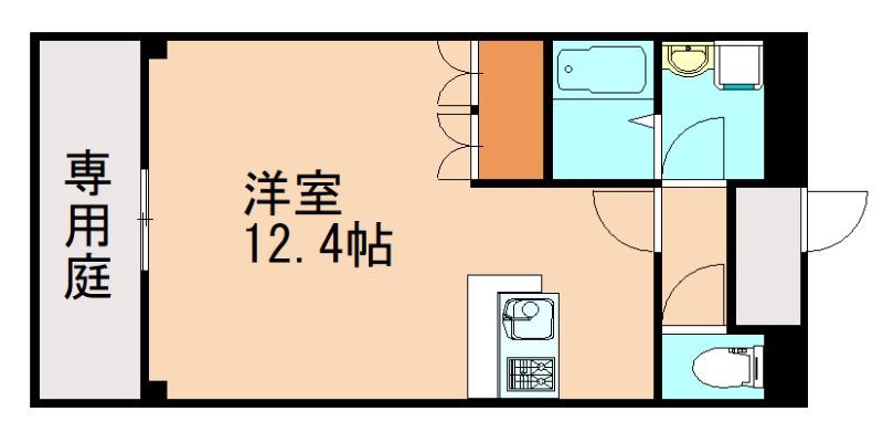 サンライズ B棟(ワンルーム/1階)の間取り写真