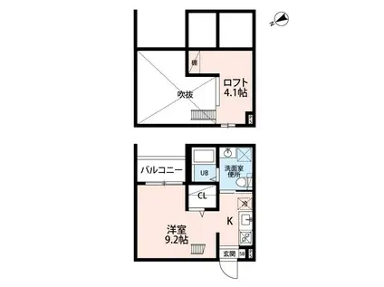 INFINITYPLUS(1K/2階)の間取り写真