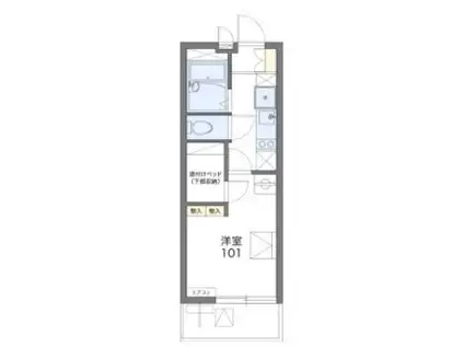 レオパレスネスト II(1K/3階)の間取り写真