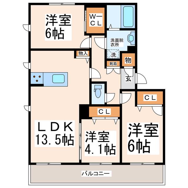 シャーメゾン保田窪イースト(3LDK/2階)の間取り写真