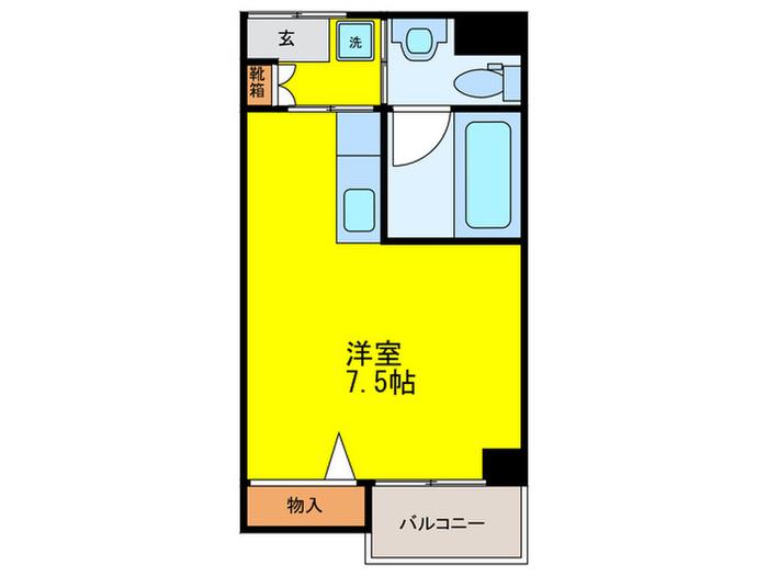ラファミリア山坂(ワンルーム/5階)の間取り写真