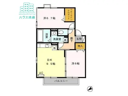 メゾン・ラ・パトリアE(2DK/2階)の間取り写真