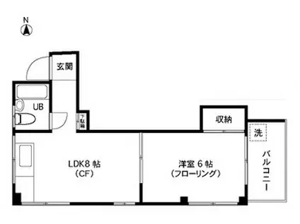 コーポ越路(1LDK/2階)の間取り写真