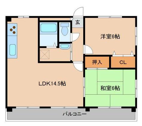 フルーヴ394(2LDK/2階)の間取り写真