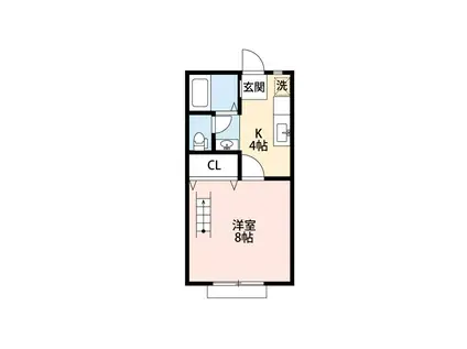 ヴェスタ山下(1K/1階)の間取り写真