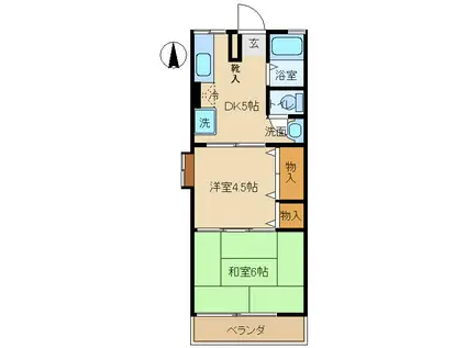 ハイツ ラフィーヌ(2K/2階)の間取り写真