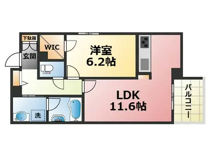 ECRARGE(1LDK/2階)の間取り写真