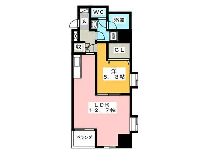 LAUREL COURT田町(1LDK/2階)の間取り写真