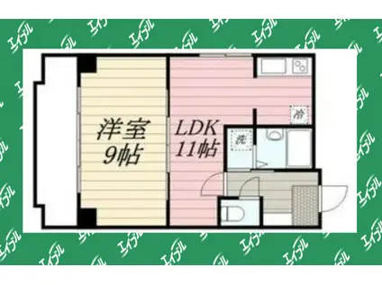 レインボー第3金山(1LDK/5階)の間取り写真