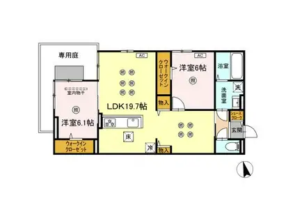 リトルノナチカ(2LDK/1階)の間取り写真