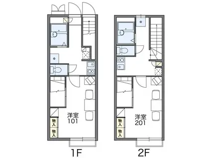 レオパレスユニコム(1K/1階)の間取り写真