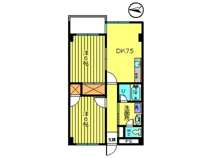 第5長庄マンション(2DK/3階)の間取り写真