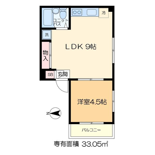 コーポC&T(1LDK/4階)の間取り写真