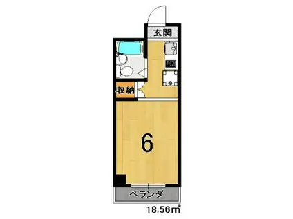 シャトーニシムラ(1K/3階)の間取り写真