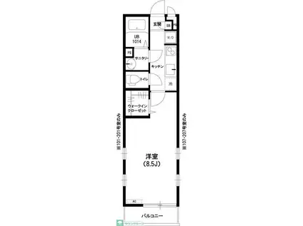 リブリ柏(1K/2階)の間取り写真