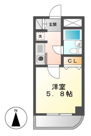 ブリッヂガーデンNAGONO(1K/6階)の間取り写真