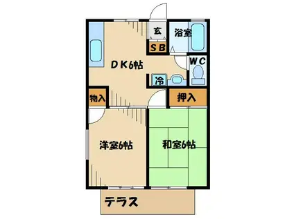 セジュールウチダ(2DK/1階)の間取り写真