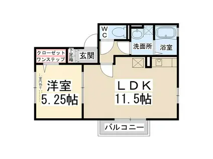 ESPOIR土谷(1LDK/1階)の間取り写真