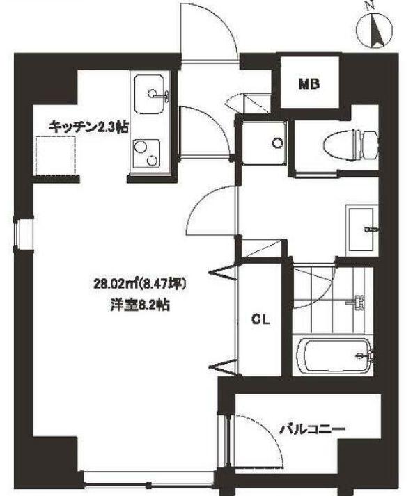 ST恵比寿(1K/4階)の間取り写真
