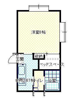 ハウス桜田(1K/2階)の間取り写真