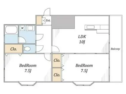 ビクトリーコートIII(2LDK/3階)の間取り写真