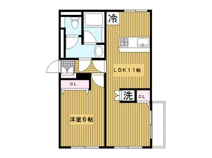 ライフピュア横濱上大岡(1LDK/2階)の間取り写真