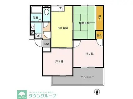 ジュネス戸田(3DK/1階)の間取り写真