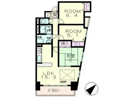 サンコート南草津2番館(3LDK/10階)の間取り写真