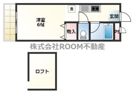 メイプルコート 一万城(1K/2階)の間取り写真