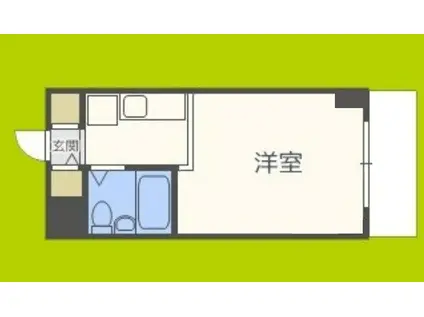 グリーンハイツII(ワンルーム/1階)の間取り写真