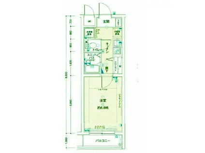 メインステージ大井町(1K/2階)の間取り写真