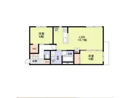 グランフォレスト千代田(2LDK/1階)の間取り写真