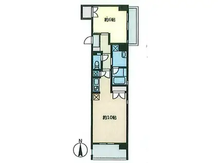 ウエルカーサ横浜関内(1LDK/7階)の間取り写真