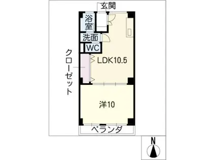 コーポ松原(1LDK/3階)の間取り写真