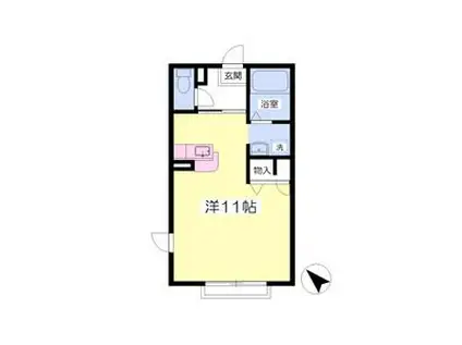 シャーメゾン安倍館C棟(ワンルーム/2階)の間取り写真